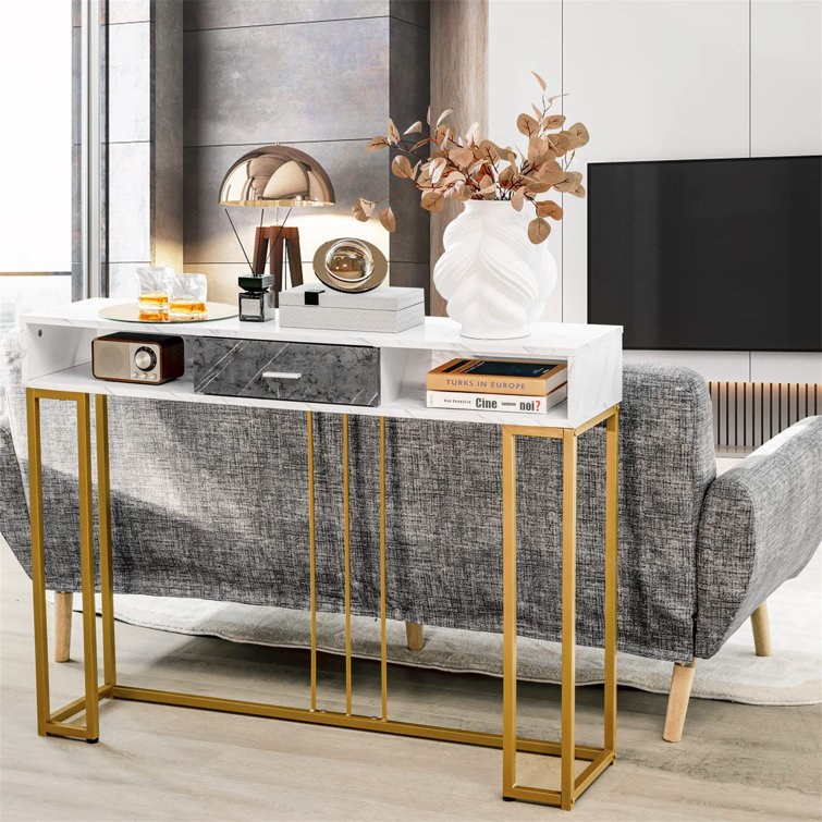 White store metal console